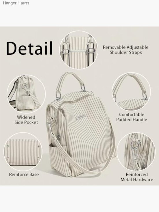 Convertible 3-in-1 Backpack Purse Handbag Travel Bag Removable Strap main image 6